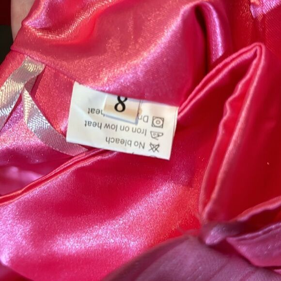 Women’s Pink Off the Shoulder Full Length Prom Party Dress Corset Back Size 8 - Picture 8 of 10
